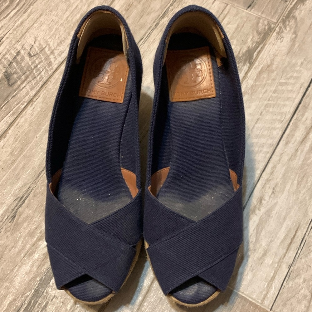 Tori Burch Espadrilles pre-loved navy blue size 5